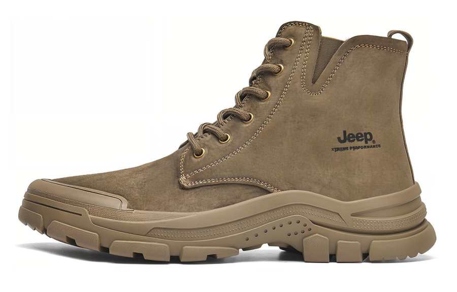Jeep Jeep High top Combat Boots Unisex Khaki