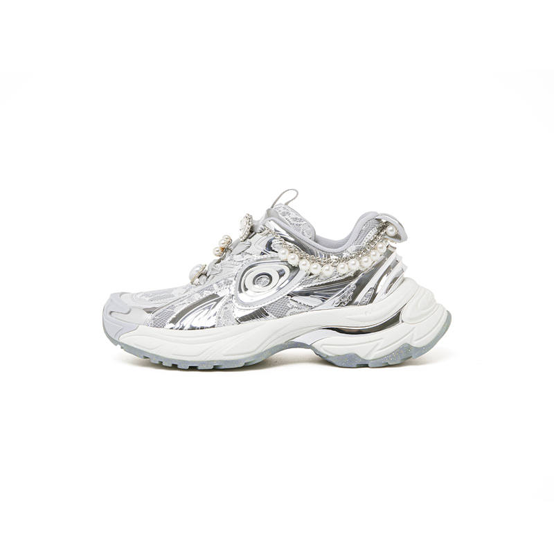 OLD ORDER Turbo GT Casual Low top Chunky Sneakers Unisex Precious Silver