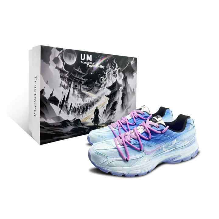 Nike Nike Initiator Cow Split Leather Coverage Low top Casual Running Shoes Unisex Light Blue, Deep Sea Blue