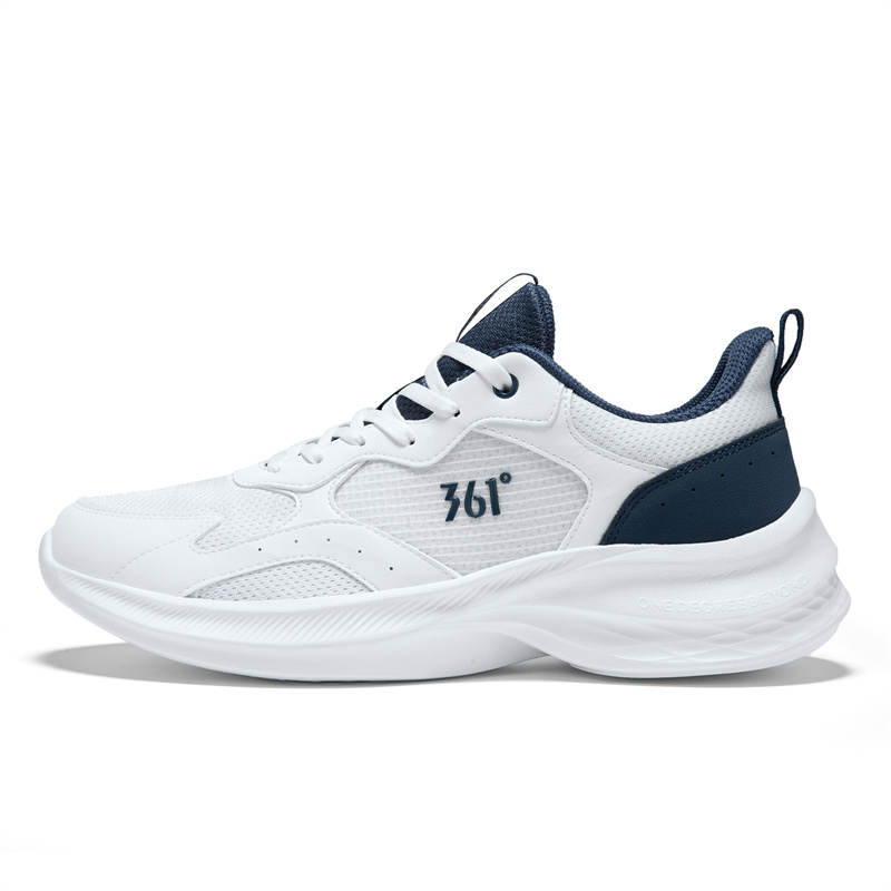 361° Cushioning Breathable Lightweight Low top Casual Running Shoes Men's Feather White Nostalgic Blue