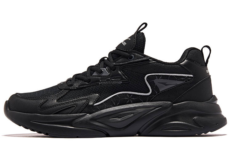 Erke Sichuan Flow Cushioning Abrasion Resistant Height Increasing Low top Casual Running Shoes Men's Black Gray