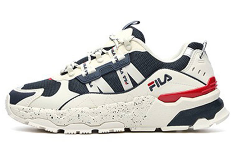 FILA Trek Breathable Low top Running Shoes Men's White Blue Red