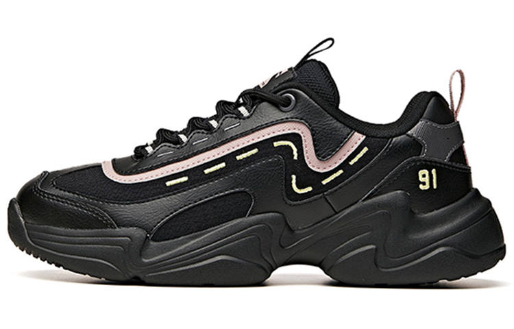 Anta Comfortable Wear resistant And Lightweight Low top Chunky Sneakers Women's Black