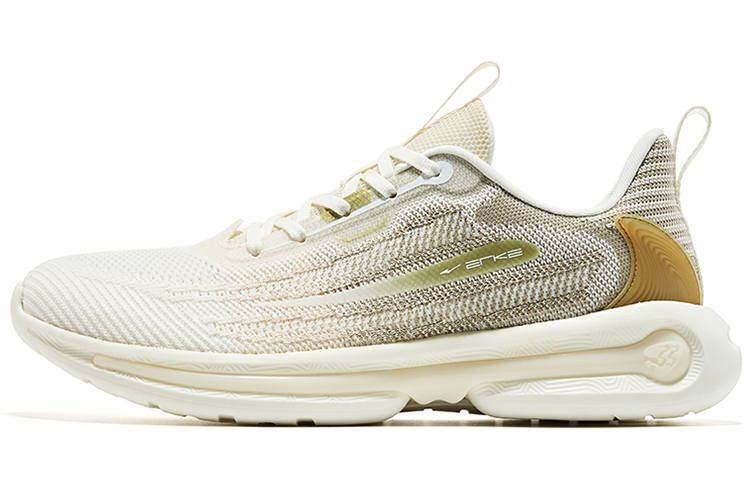 Erke Cushioning Slip Resistant Low top Running Shoes Men's White Gold