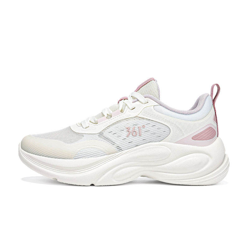 361° Cushioning Breathable Lightweight Low top Casual Running Shoes Women's Feather White Dawn Pink Purple