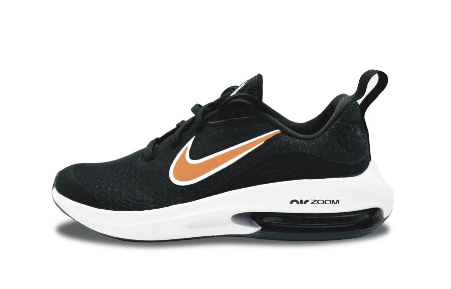 Nike Nike Air Zoom Arcadia 2 Cushioning Slip Resistant Abrasion Resistant Low top Running Shoes GS Black White Orange