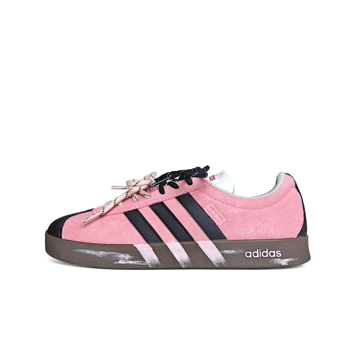 Adidas Adidas VL COURT 2.0 Abrasion Resistant Low top German Army Trainers Unisex Black Pink