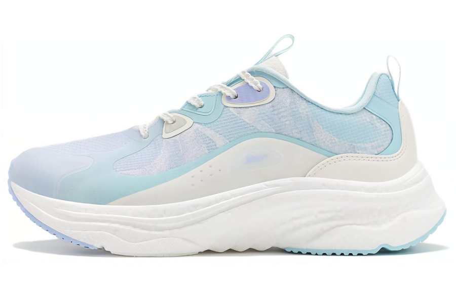 XTEP Cushioning Slip Resistant Abrasion Resistant Low top Running Shoes Women's Light Dusk Blue