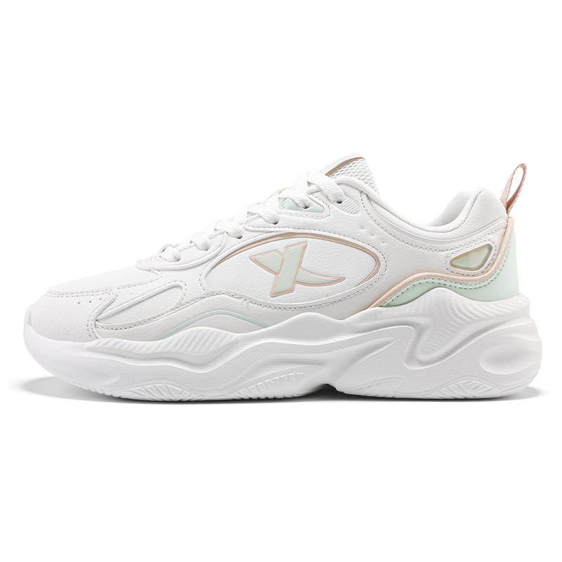 XTEP Cushioning, Wear Resistant Low top Casual Running Shoes Women's White Green