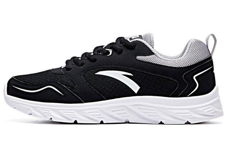 Anta Mesh, Textile Cushioning Slip Resistant Abrasion Resistant Breathable Rebound Low top Running Shoes Men's Black