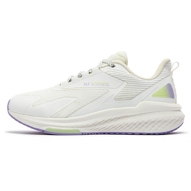 361° Cushioning Slip Resistant Abrasion Resistant Low top Casual Running Shoes Women's White Purple