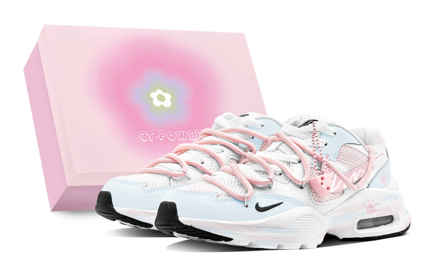 Nike Nike Air Max Fusion Slip Resistant Abrasion Resistant Low top Running Shoes Women's Blue Pink