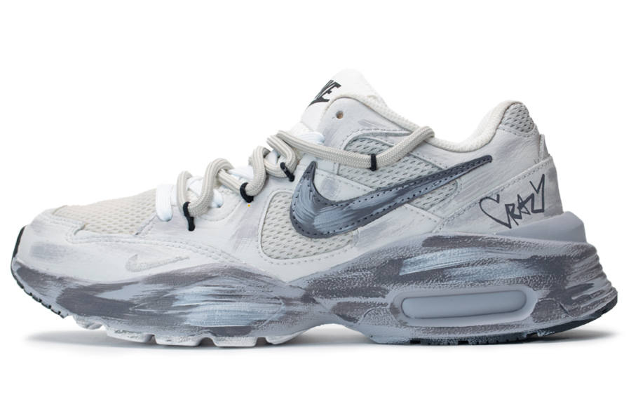 Nike Nike Air Max Fusion Slip Resistant Slip Resistant Low top Casual Running Shoes Women's Black White Gray
