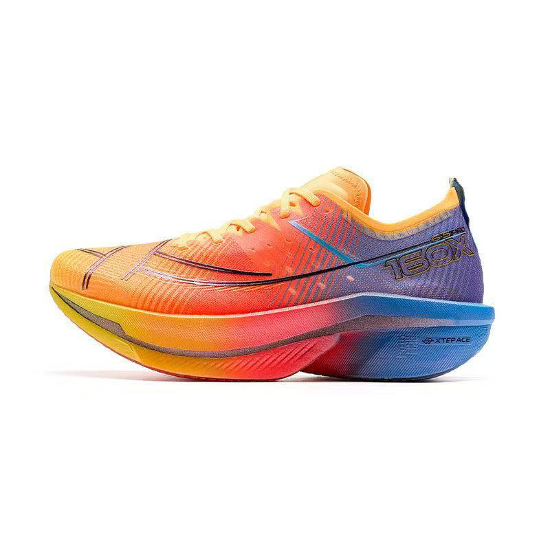 XTEP 160X 6.5PRO Slip Resistant Abrasion Resistant Low top Carbon Plate Marathon Running Shoes Women's Orange Blue