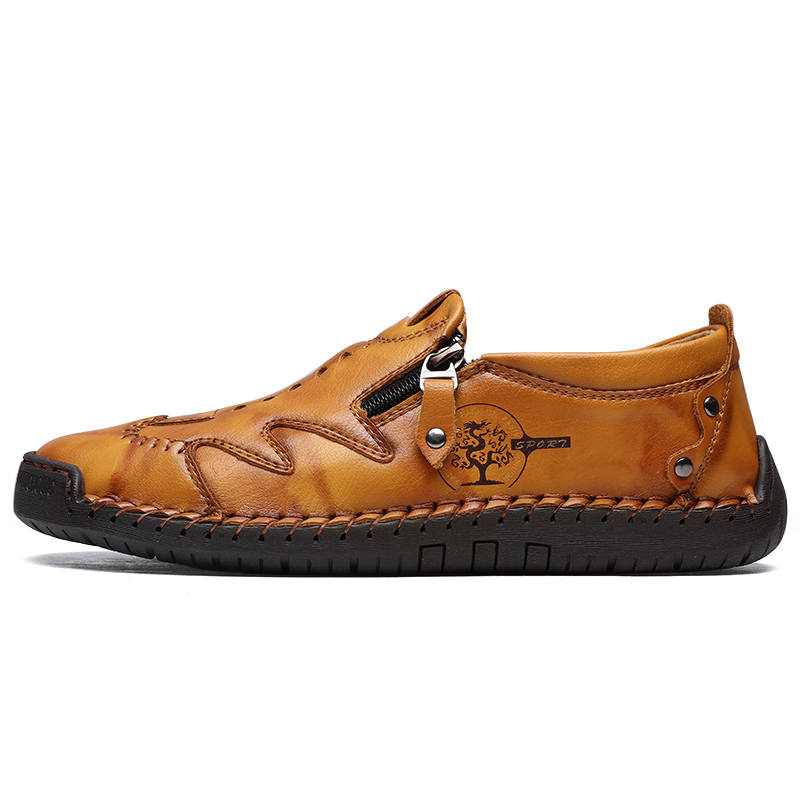 HBRK Men's Casual Shoes Men's Low Top Black/Red Brown/Yellow Brown