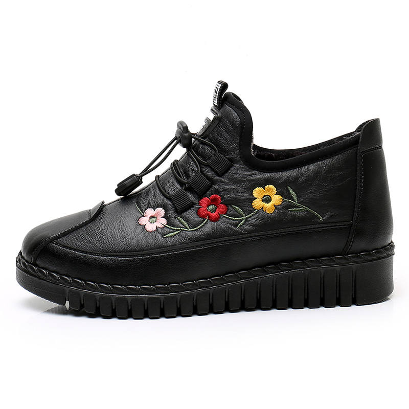 WARRIOR Warrior Winter Fleece Lined Snow Boots For Elderly, Comfortable Cotton Boots Microfiber Leather