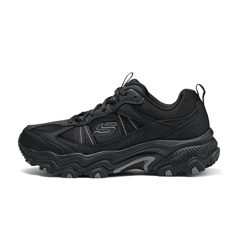 Skechers Textile, Synthetic Leather Abrasion Resistant Low top Outdoor Shoes Men's Black