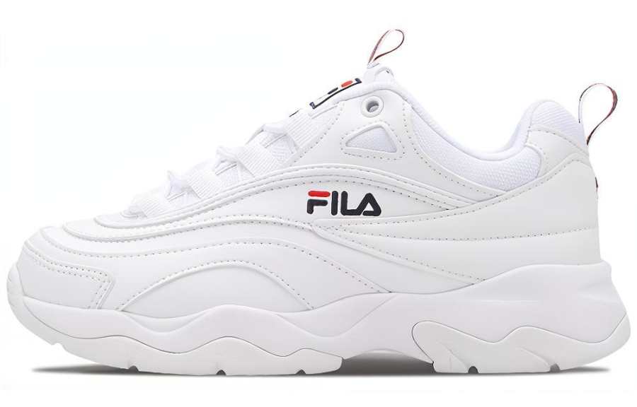 FILA Ray Mesh Abrasion Resistant Breathable Low top Chunky Sneakers Unisex White