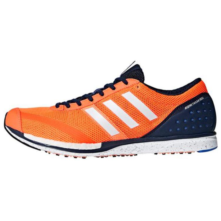 Adidas Adidas Adizero Takumi Sen 3 Breathable Low-Top Marathon Running Shoes Unisex Orange Blue White