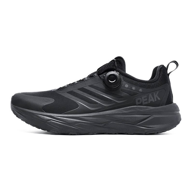 PEAK Taichi 7.0 Fabric Cushioning Slip Resistant Abrasion Resistant Low top Casual Running Shoes Unisex All Black