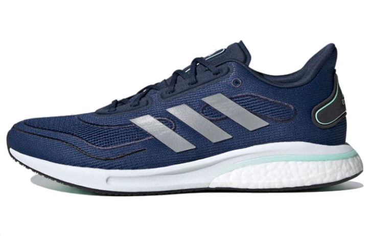 Adidas Adidas Breathable Fabric Slip Resistant Low top Running Shoes Men's Dark Blue White