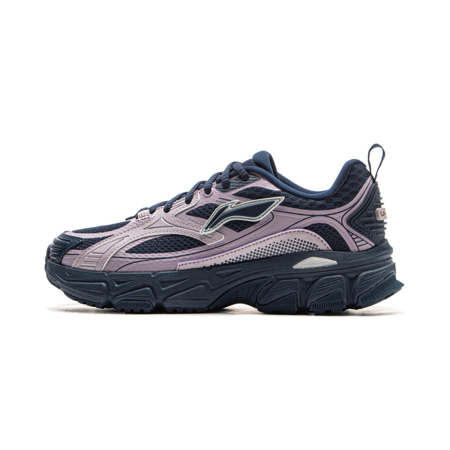 Li-Ning Li Ning Getaway Cushioning Lightweight Rebound Low top Casual Running Shoes Women's Blue Purple