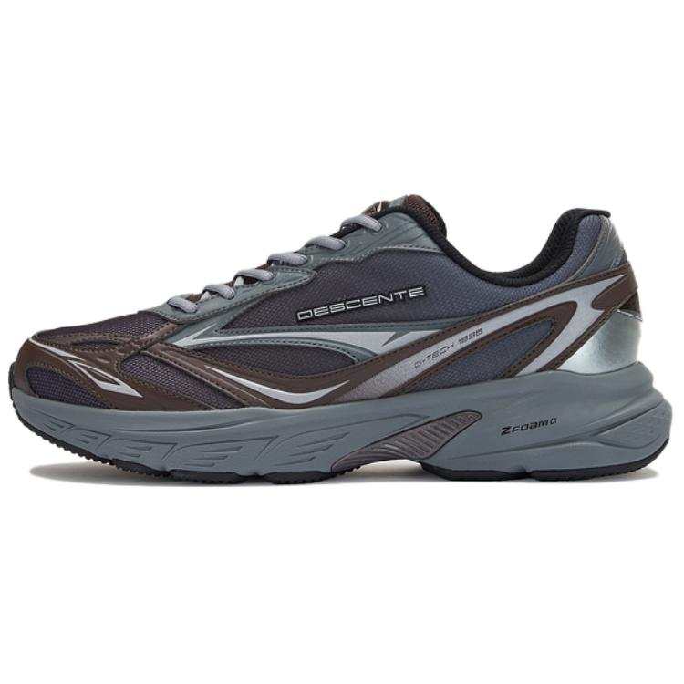 DESCENTE SPORTS STYLE Slip Resistant Abrasion Resistant Low top Casual Running Shoes Unisex Gray Brown