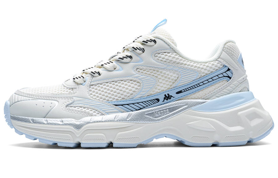 Kappa Hydrogen Track Breathable Lightweight Low top Running Shoes Women's Winter White, Bio Blue