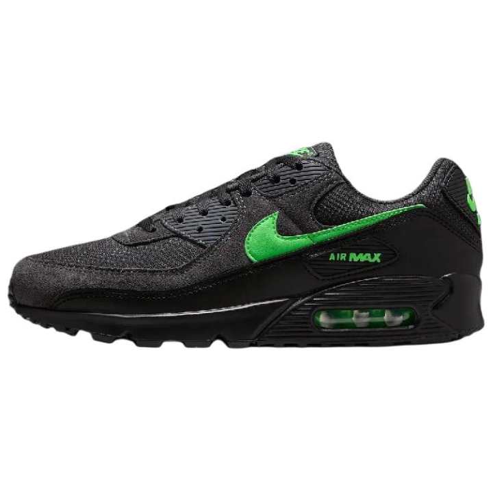 Nike Nike Air Max 90 Mesh, Leather Abrasion Resistant Low top Running Shoes Men's Black Green