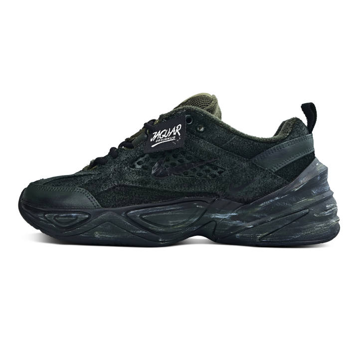 Nike Nike M2K Tekno Abrasion Resistant Abrasion Resistant Low top Chunky Sneakers Men's Black Green