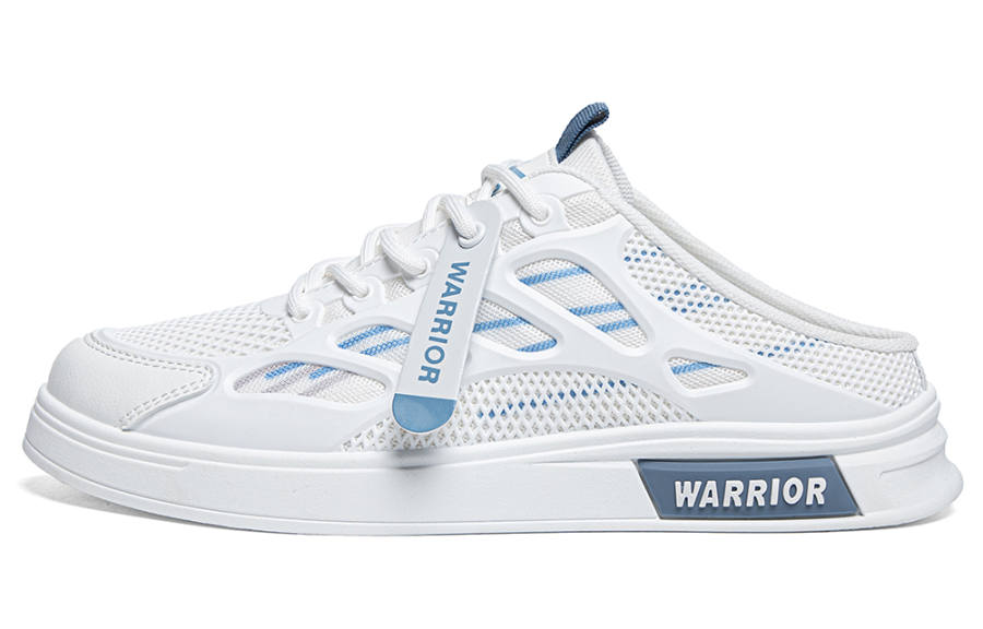 Warrior Feather Wings Collection Stitching Closed Toe Slippers Men's White Light Blue