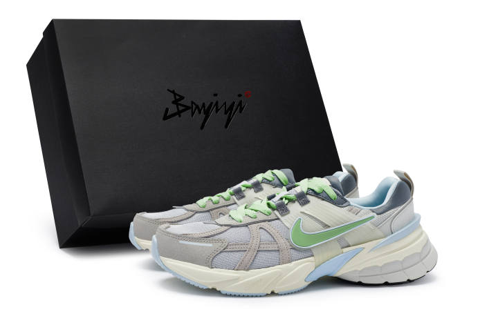 Nike Nike V2K Run Slip Resistant Lightweight Non slip Lightweight Low top Running Shoes Women's Gray Blue White Green