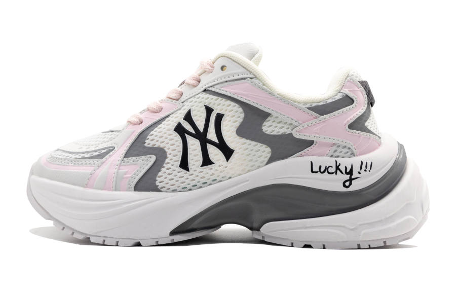 MLB New York Yankees Cushioning Breathable Low top Running Shoes Women's Pink