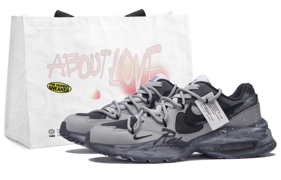 Nike Nike Air Max Fusion Slip Resistant Abrasion Resistant Low top Running Shoes Unisex Black Gray