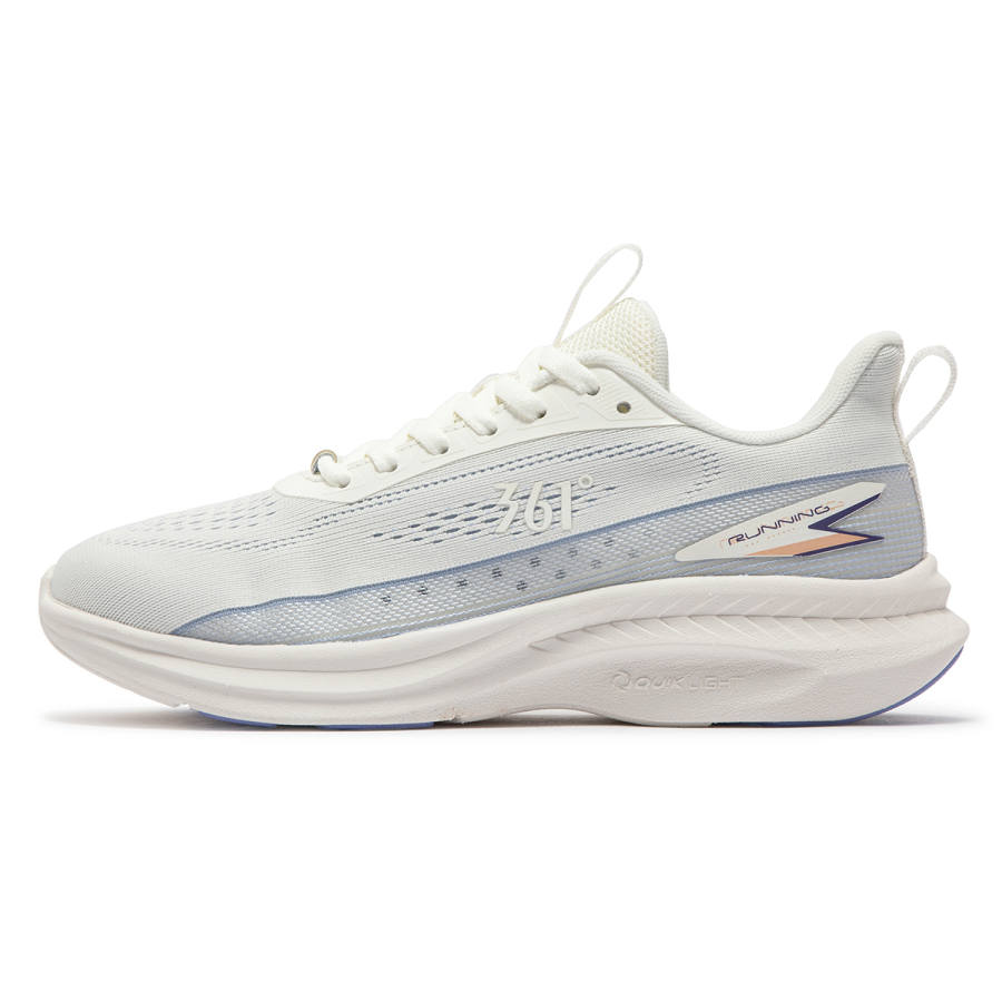 361° Cushioning Abrasion Resistant Breathable Low top Running Shoes Women's White Gray