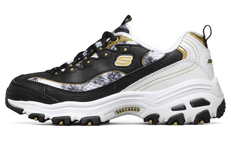 Skechers D'Lites Running Shoes Black/Gold Women's