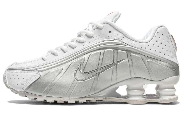 Nike Nike Shox R4 Low top Casual City Commuting Running Shoes Women's White Silver