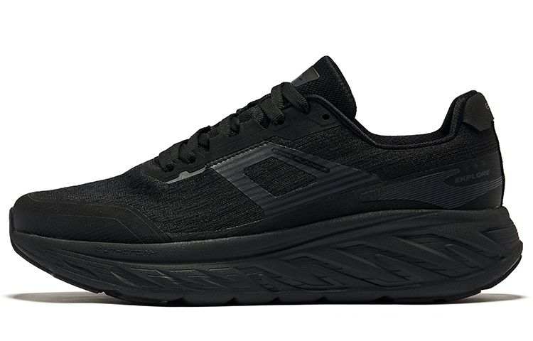 Erke Chiye Lightweight Cushioning Low top Running Shoes Men's Jet Black Carbon Gray