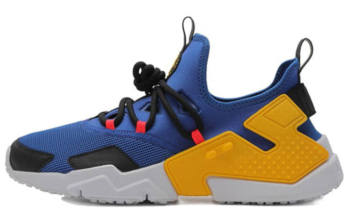 Nike Nike Huarache Drift Slip Resistant Lightweight Non slip Lightweight Low top Casual Running Shoes Men's Yellow Blue