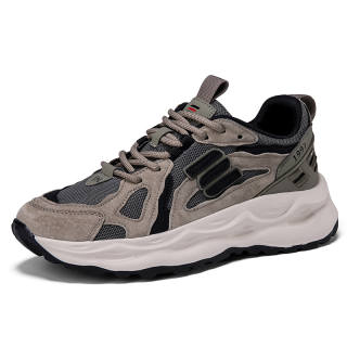SAIFEINU Pigskin Cushioning Abrasion Resistant Breathable Lightweight Height Increasing Low top Chunky Sneakers Men's