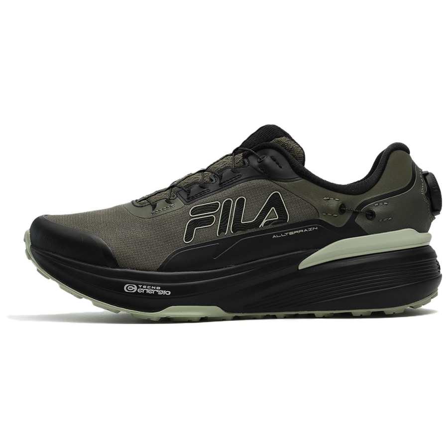 FILA LYNX BOA ATR LEA Textile, Synthetic Leather, TPU Cushioning Low top Running Shoes Men's Caviar Gray