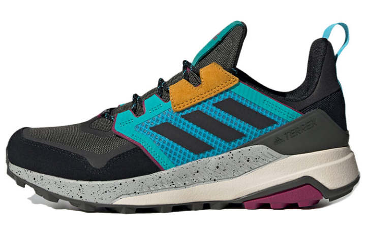 Adidas Adidas Terrex Trailmaker Comfortable Slip Resistant Mid top Casual Running Shoes Men's Black Blue Yellow