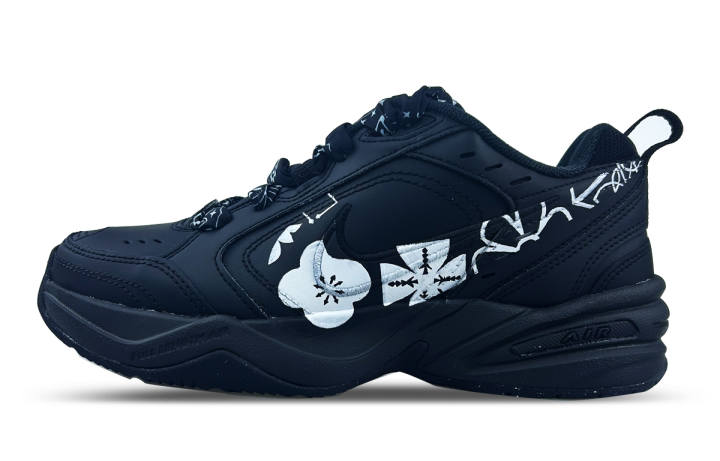 Nike Nike Air Monarch 4 Slip Resistant Abrasion Resistant Low top Chunky Sneakers Unisex Black White