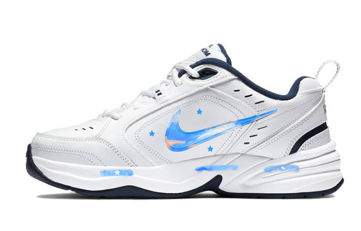 Nike Nike Air Monarch 4 PU Leather Low top Chunky Sneakers Unisex Blue White