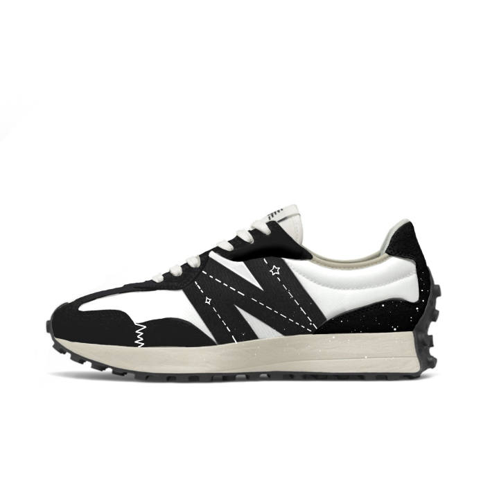 New Balance New Balance NB 327 Cushioning Breathable Cushioning Breathable Low top Running Shoes Unisex Black White