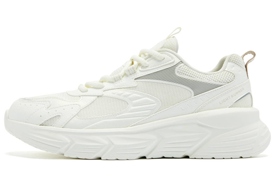 QIAODAN Comfortable Cushioning Abrasion Resistant Cushioning, Wear Resistant Low top Running Shoes Men's Ivory Pumice