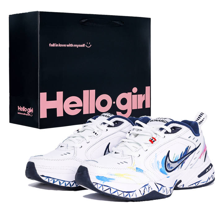 Nike Nike Air Monarch 4 Cushioning, Wear Resistant Low top Chunky Sneakers Unisex Blue White