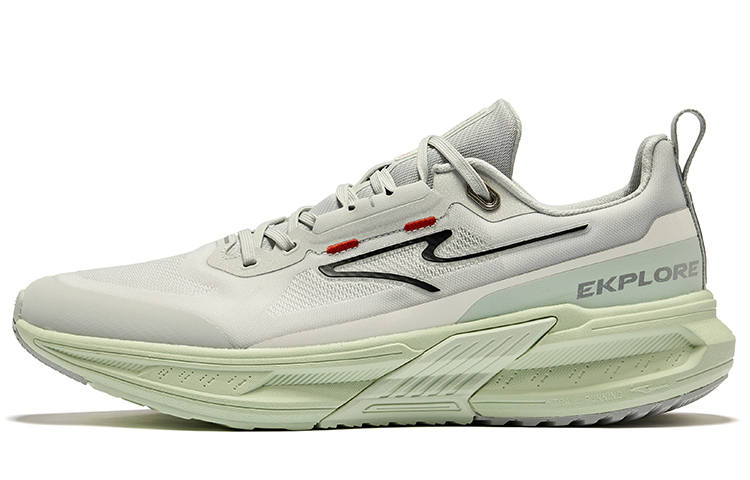 Erke Wild Pro Cushioning, Wear Resistant Low top Sprint Running Shoes Men's White Dew Gray Light Pea Green
