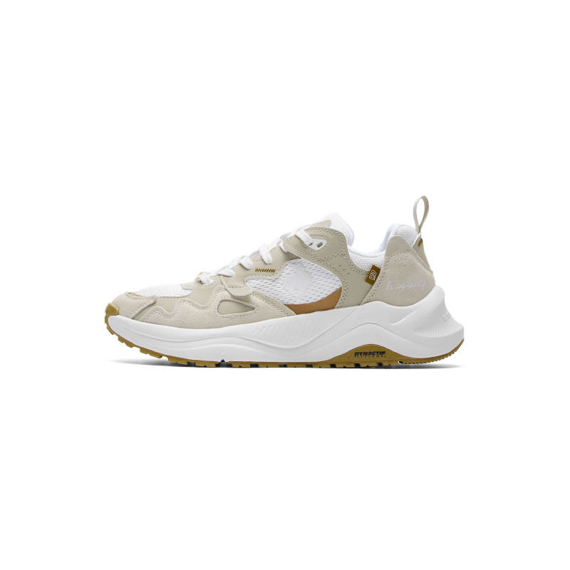 Le Coq Sportif LCS R990 Lightweight And Breathable Low top Chunky Sneakers Unisex Khaki White