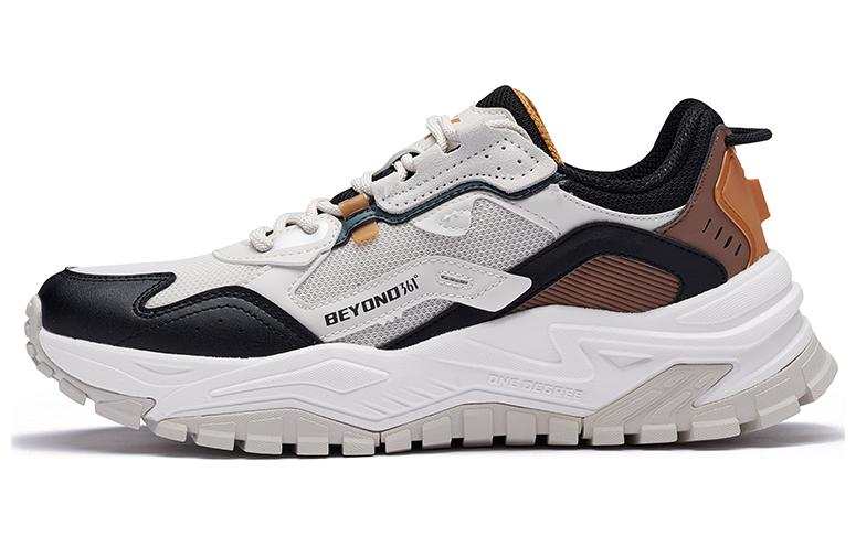 361° Vintage Leather Slip Resistant Abrasion Resistant Low top Running Shoes Men's Black Brown Gray